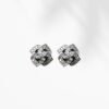 Swirl Diamond Stud Earrings for Women | Elegant Silver Crystal Studs