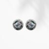 Swan-Inspired Crystal Stud Earrings with Halo Detailing