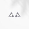 Geometric Triangle Stud Earrings with Cubic Zirconia Detailing