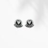 Heart-Cut Halo Stud Earrings with Fan-Cut Crystals