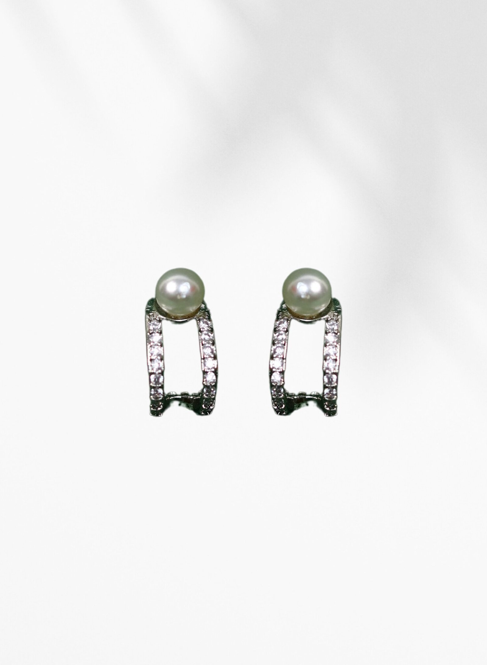 Graceful Pearl & Pavé Hoop Earrings