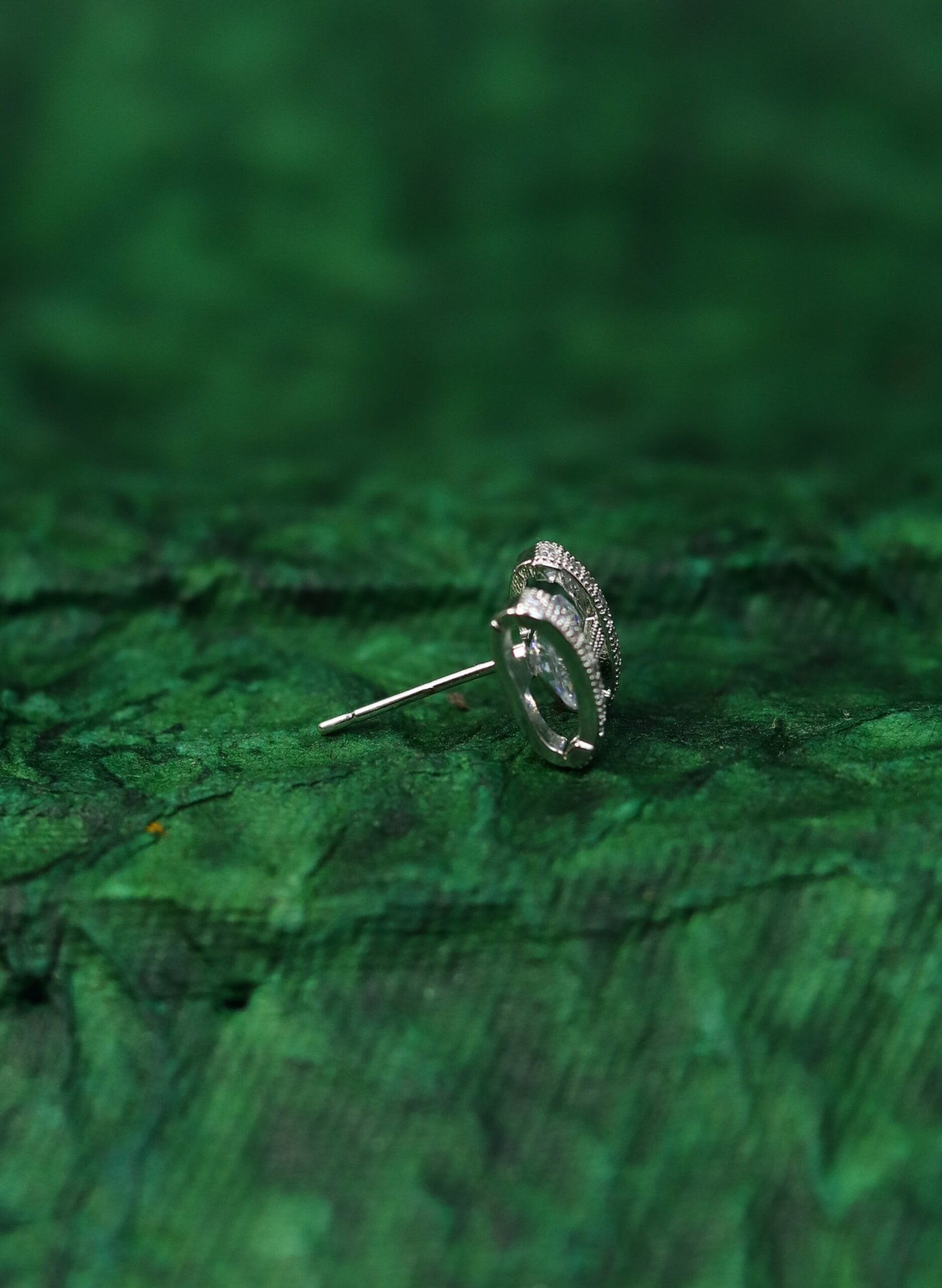 Minimalist Geometric Stud Earrings | Silver Dual-Bar Crystal Earrings for Women - Image 4