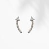 Arrow Shape Zircon Stud Earrings for Women | Dainty Silver Plated Statement Earrings for Party & Everyday Wear