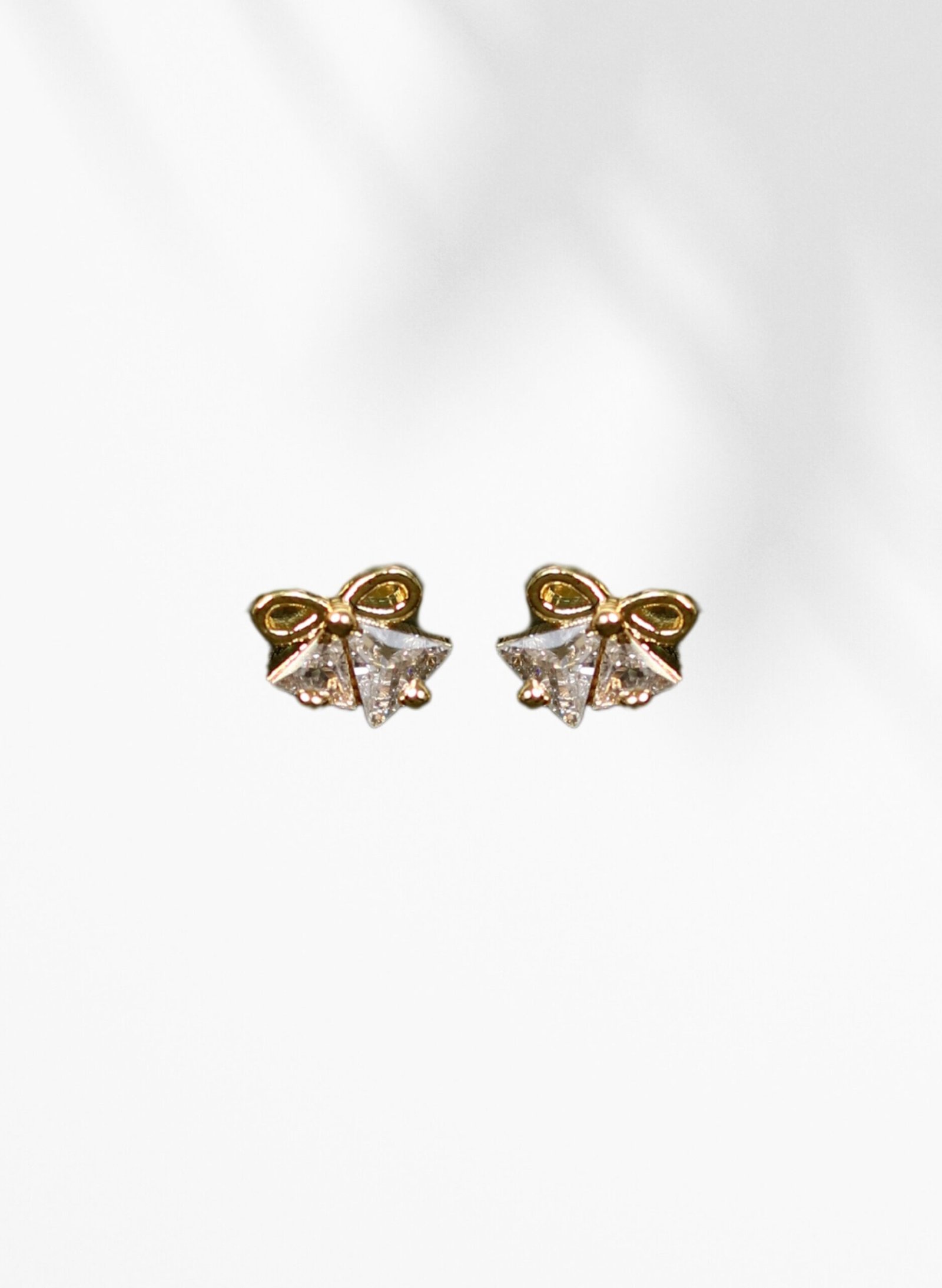 Bow Stud Earrings for Women | Dainty Ribbon Design with Sparkling Stones