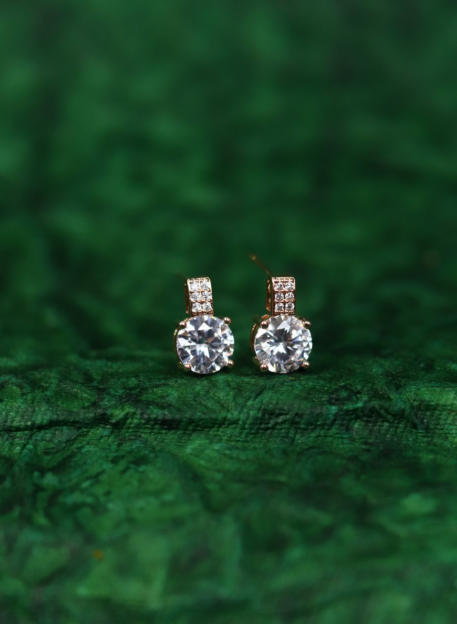 Classic Solitaire Drop Earrings - Image 2
