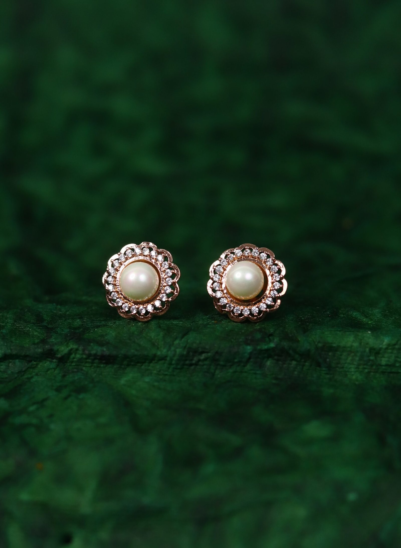 Vintage Pearl Blossom Studs - Image 2